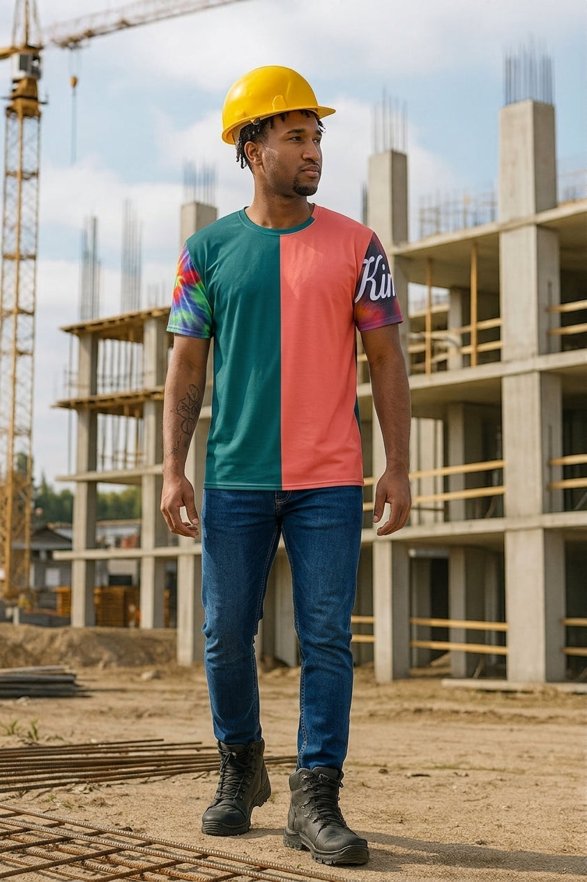KimiChé Rival Tee – Teal and Coral